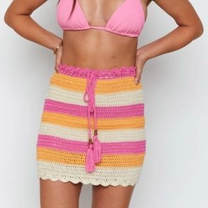 Beginning Boutique Crochet Mini Skirt NWT